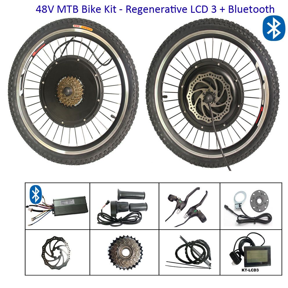 Ebike Motor Hub Engine Electric Bike Conversion Kit 48V 1000W Regeneration Wheel 