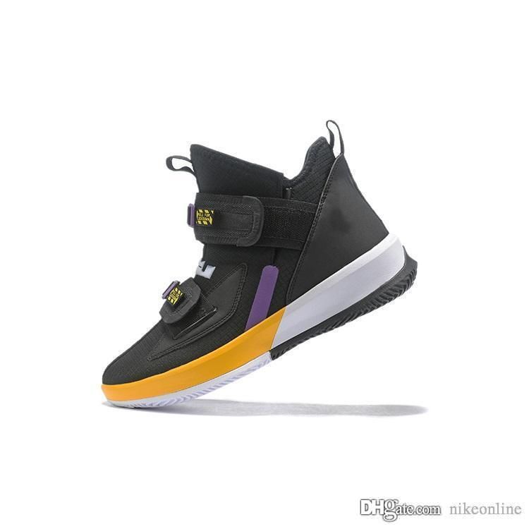 lebron james shoes black and yellow