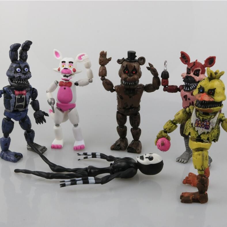 Five Nights at Freddys Nightmare 5/" Set of 6 Action Figures Gift