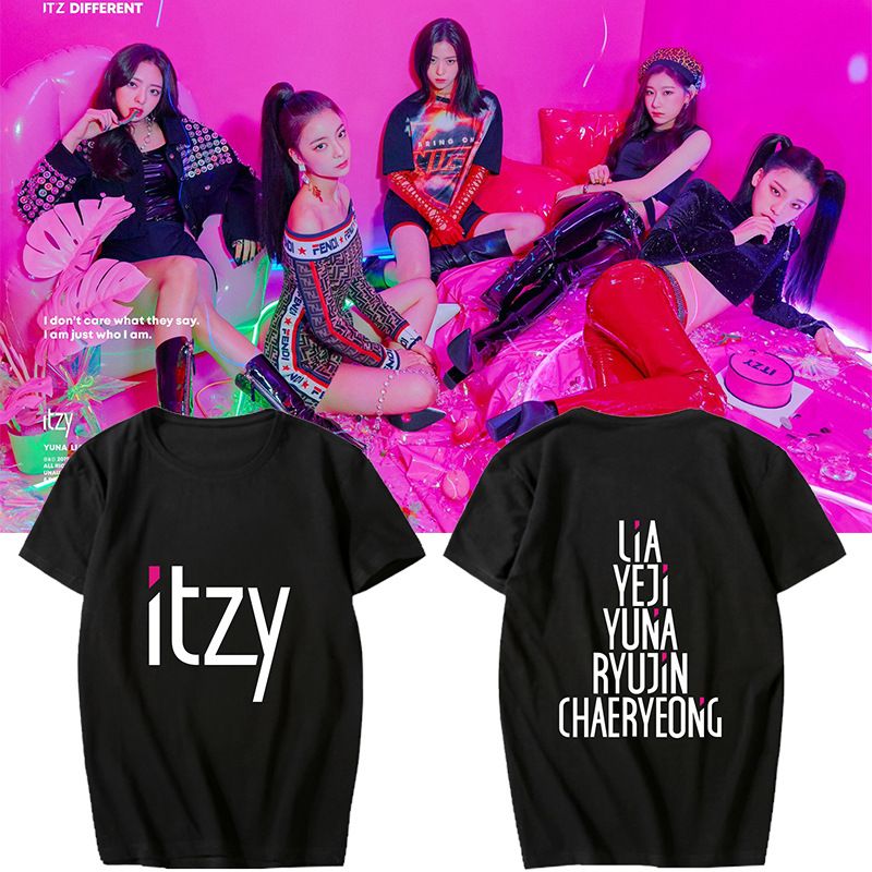 Kpop Mixnine Itzy Yuna Ryujin Chaeryeong Lia Yeji Korean Style T Shirt Tees Hip Hop Tshirt Short Sleeve Tops T Shirts Pt1052 And T Shirts As Tee
