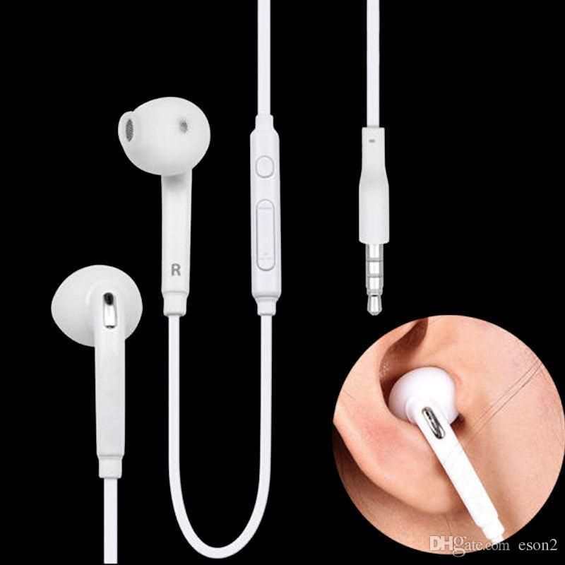 Top Quality S6 Earphones Headphones 3.5mm In Ear Earphone Headset Earbuds With Mic Volume
