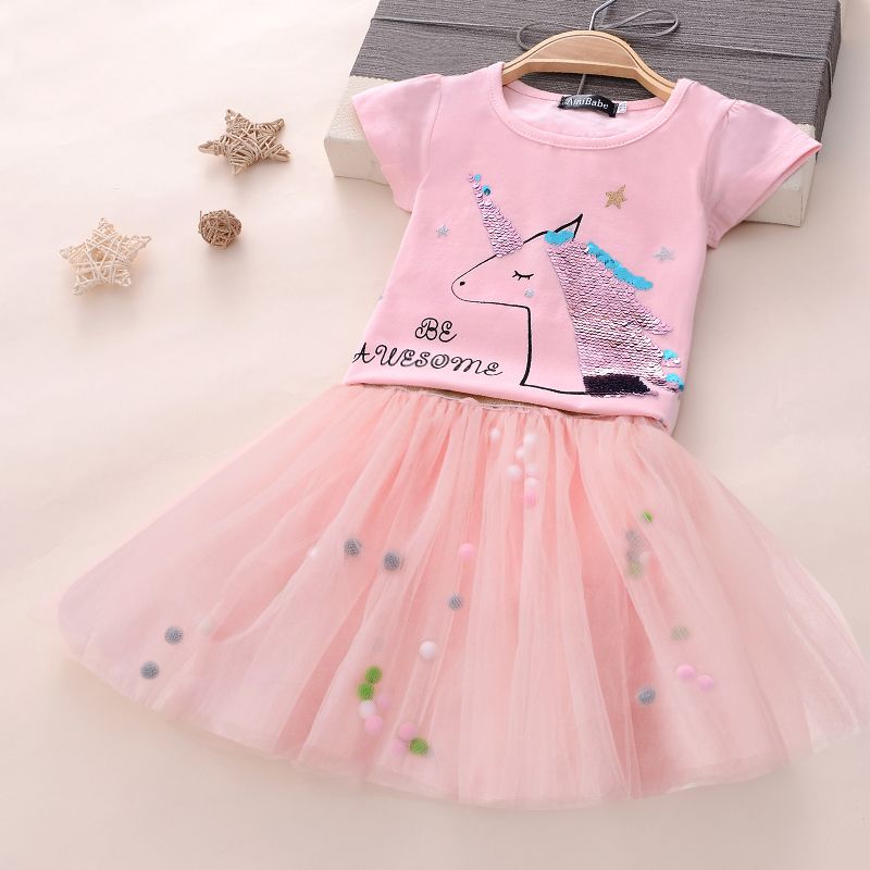 3-8 Baby Girl Ropa Disfraz de Unicornio Vestido de fiesta para niñas