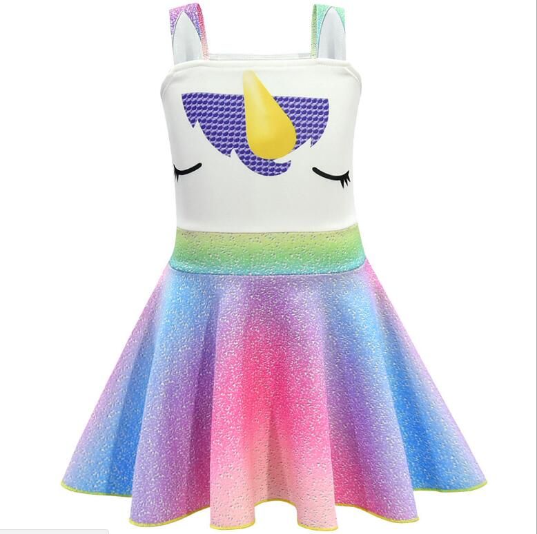 girls rainbow unicorn dress