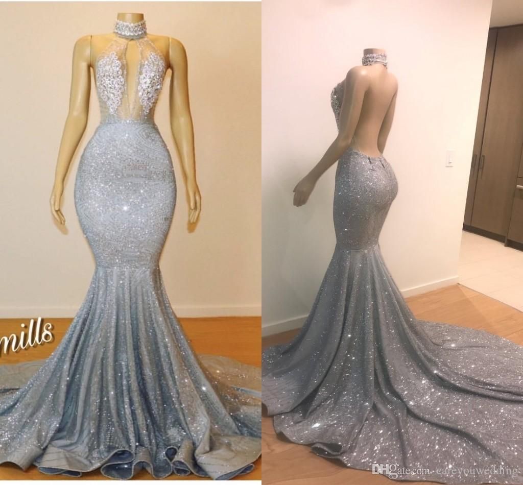 Glitz Sparkly Silver Prom Dresses Lace 