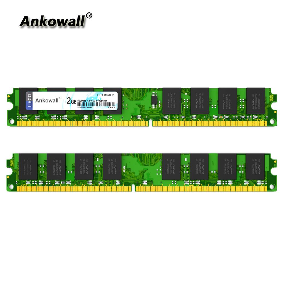 PC2 6400U DDR2 800MHz 1x 2GB LO Dimm Computer PC Desktop Memoria RAM Samsung Hynix Micron 2GB