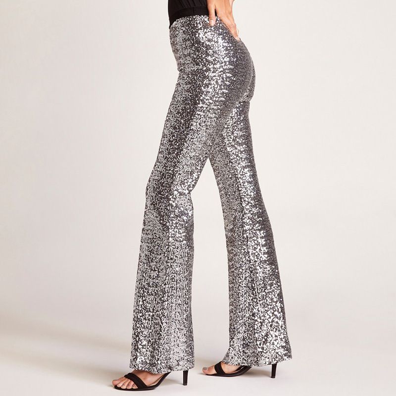 Compra Primavera Atractivo Discotecas Brillante De Lentejuelas De Cintura  Alta Pantalones Acampanados Partido De Las Mujeres Del Club Del Brillo De  La Pierna Ancha Pantalones Negro Bell Bottom Barato | Entrega Rápida