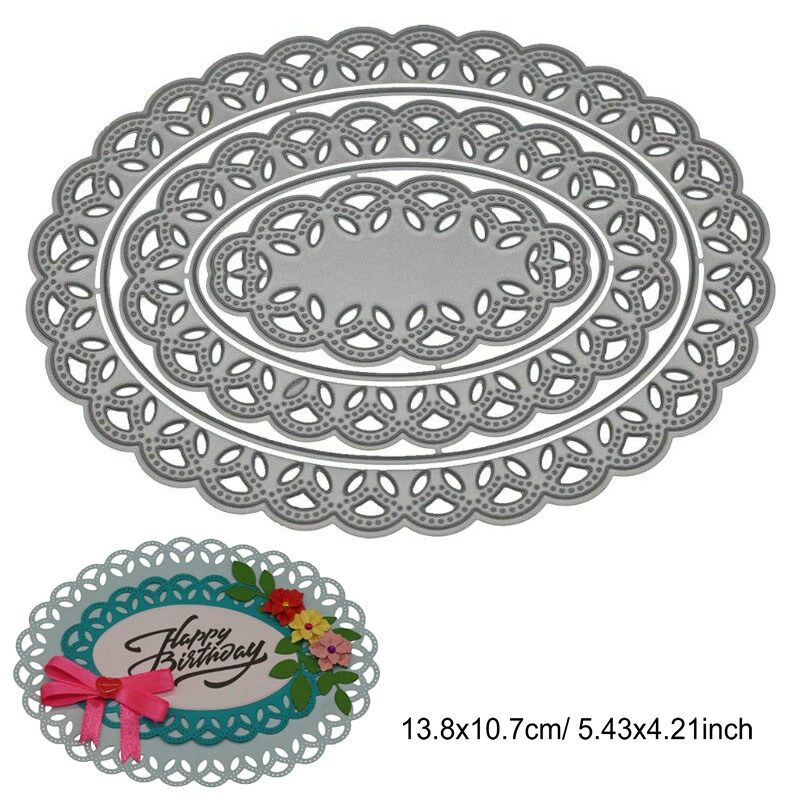 Oval Lace Frame Cutting Dies DIY Scrapbook Paper Cards Album Craft Stencil Nice
