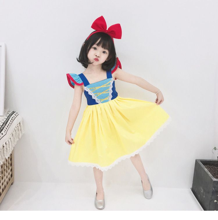 Princesa Chica Blancanieves Disfraz de cumpleaños Bebé lindo Vestido de  fiesta amarillo Vestidos de cosplay Vestido