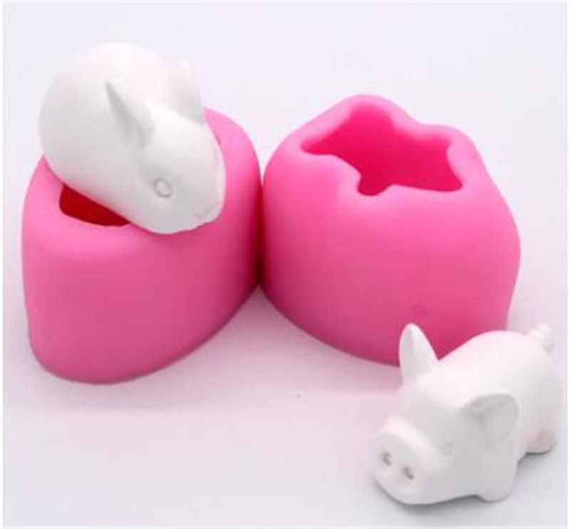 1 pezzo Stampi per Sapone 20 x 17cm per sapone budino torta ogni stampo 6 cavità 65 x 44 x 38mm LdawyDE Stampi in Silicone Stampo in Silicone per Sapone Forma di coniglio facile da smontare 