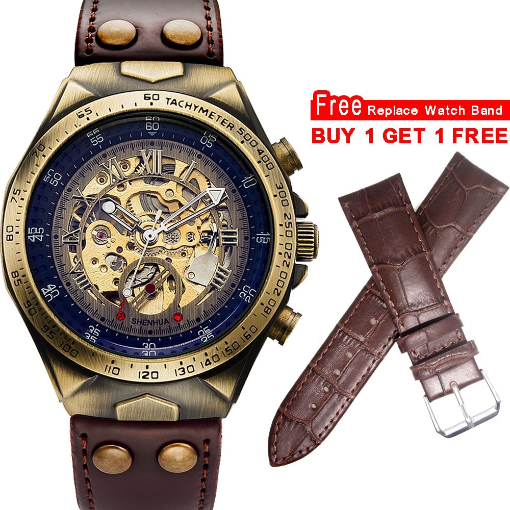 bronze skeleton watch