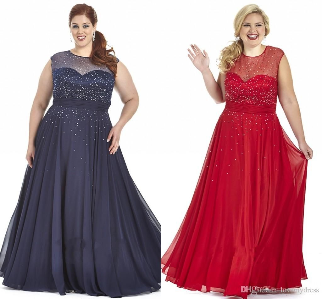 red chiffon dress plus size