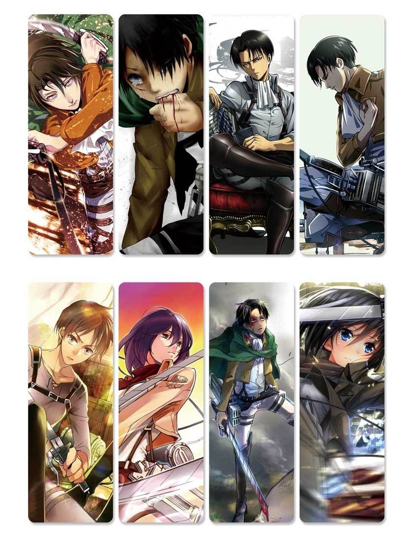 best quality anime attack on titan pvc bookmarks of eren mikasa rivaille armin desk accessories for cosplay gift collection at cheap price online bookmark dhgate com
