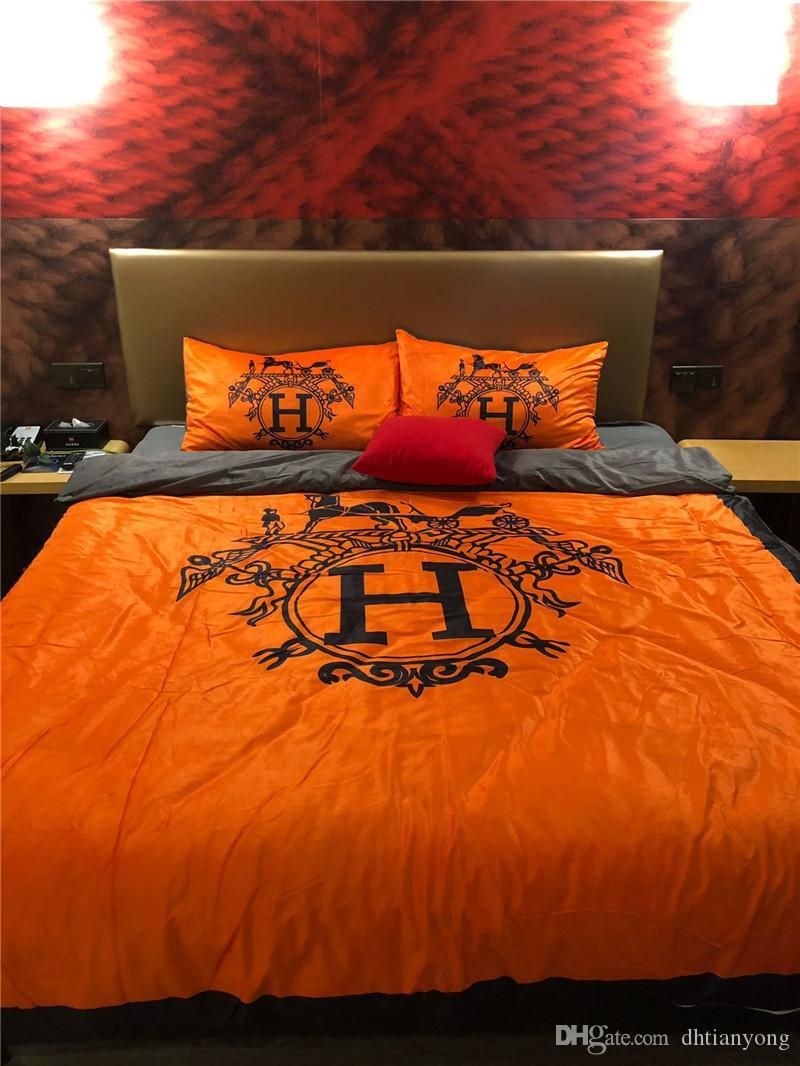 2019 H Letter Print Fashion Bed Cover New Style Thicken Warm