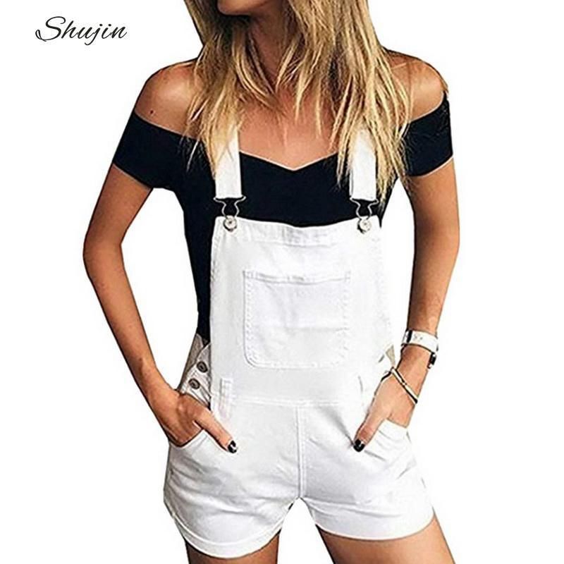 girls white overall shorts