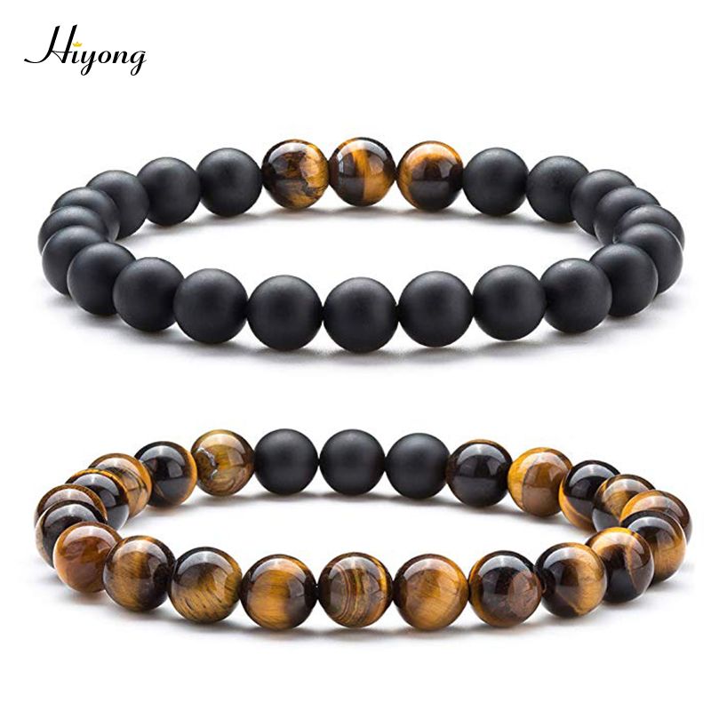 Pulsera De Bola De Piedra Natural De 8 Mm Tiger Eye Pulsera Pulsera De Bola De Piedra Natural De 8 Mm Tiger Eye Pulsera