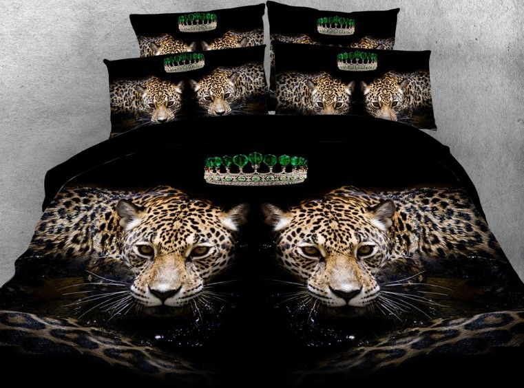 Leopard Bedding Set Luxury Comforter Bedspread Bed Sheet Sheets