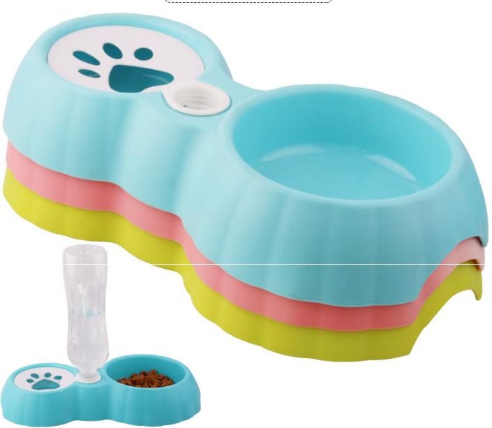 Multi Bone Styles Pluggable Bottle Plastic Dog Bowls Feeders Drinking