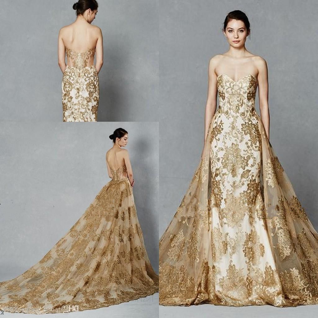 gold wedding dresses 2019