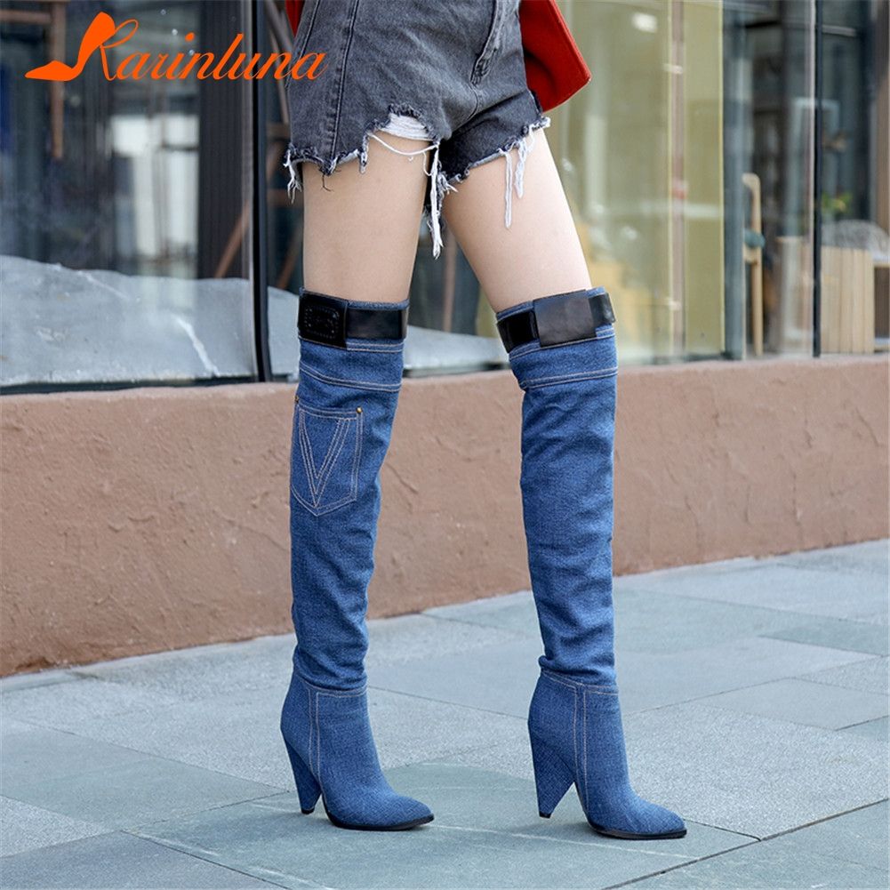 Women Stiletto High Heel Casual Party Over The Knee High Thigh Boots Size 35-45