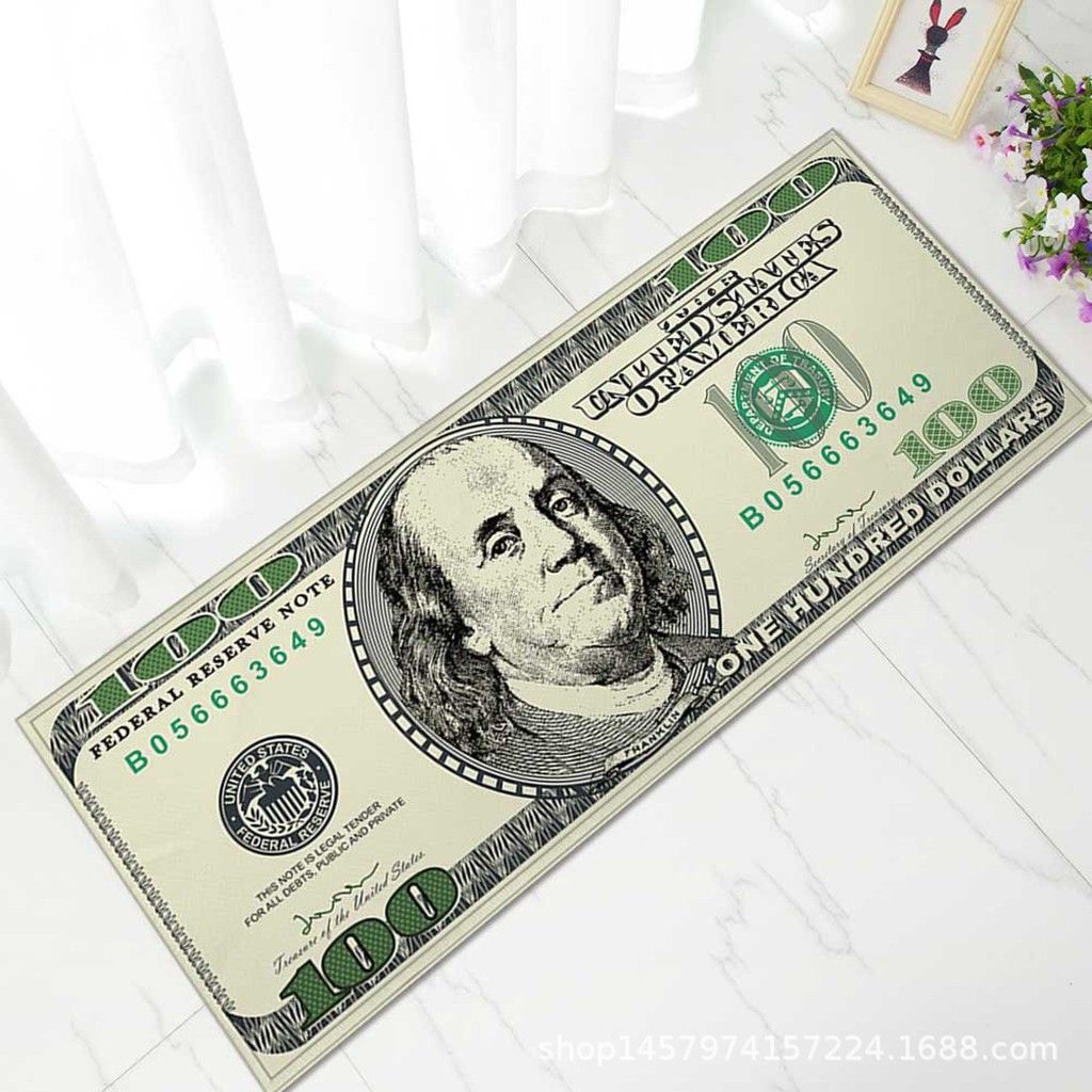 Funny Beautiful Rug Coffee Table Area Rug Carpet Dollar Bill 100 Print Floor Mat Bathroom Kitchen Nonslip Runner 2019 Patio Throw Pillows Patio