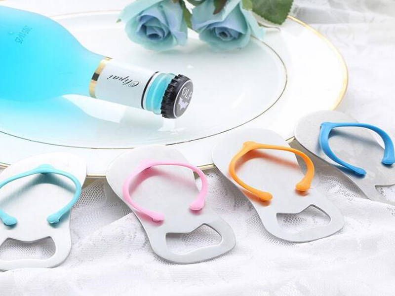 Beach Flip Flops Bottle Opener Corkscrew Bridal Shower Wedding Favors 