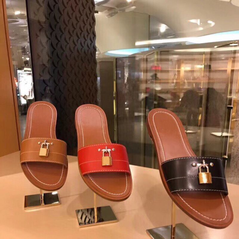 leather designer slides