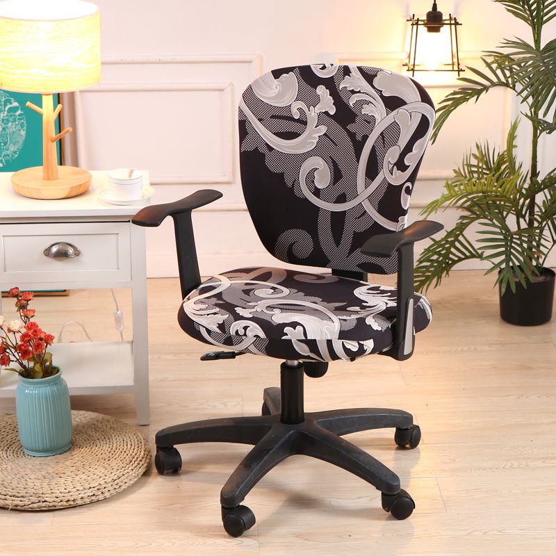 Floral Printed Computer Chair Covers Spandex Elastic Slipcovers
