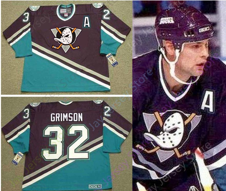 STU GRIMSON  Anaheim Ducks 1998 CCM Vintage Away Throwback Jersey