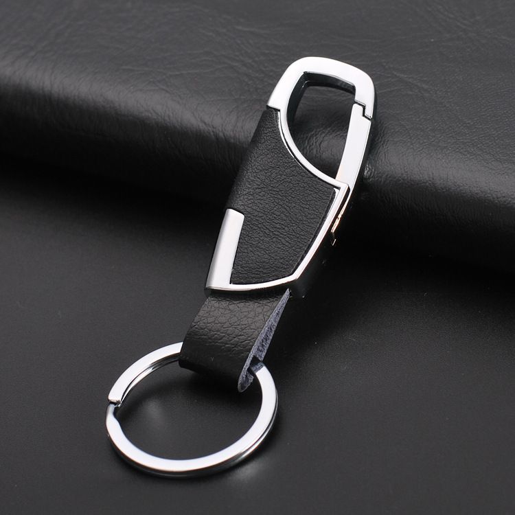 Metal Leather Strap Cars Keyring Keychains Key Chain Ring Key Fob