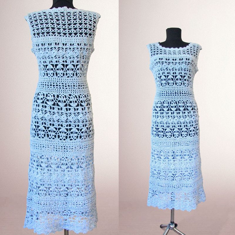 baby blue crochet dress