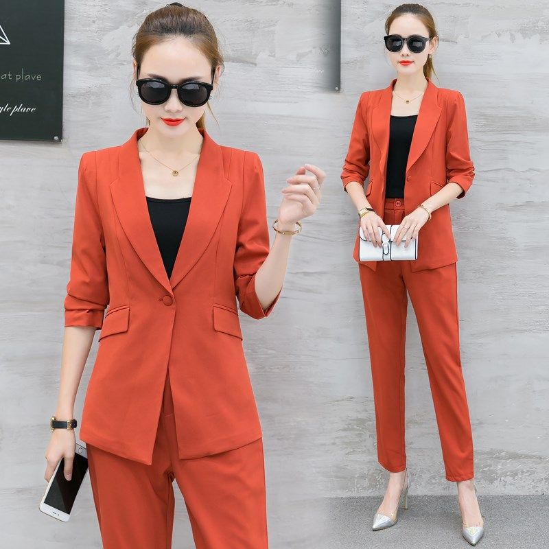 Compra Trajes De Mujer Blazers Women Otoño Blazer Formal Pant And Chaqueta  Set Sólido Uniforme Oficina Negocio Barato | Entrega Rápida Y Calidad |  Es.Dhgate