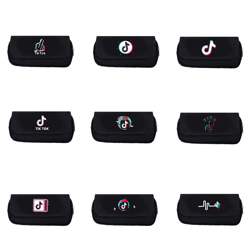 2020 HOT Sale Tik Tok Children Canvas Zipper Pencil Case Double Storage