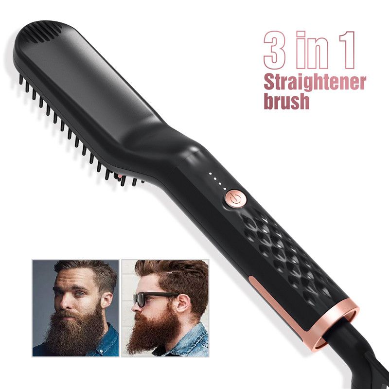 3 In 1 Multifunctional Hair Comb Brush Beard Straightener Hair