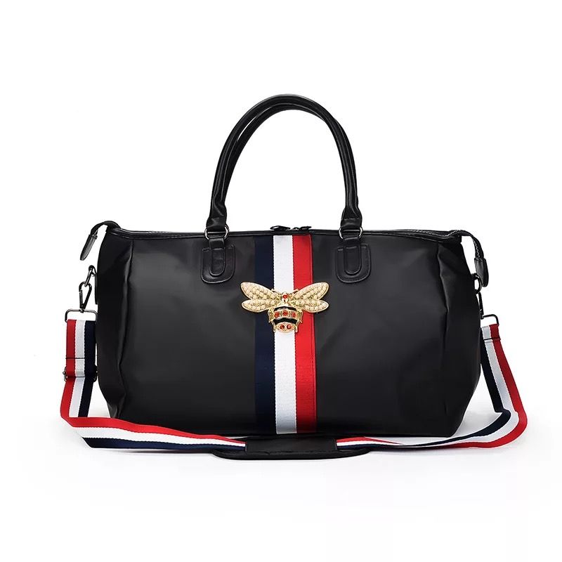 Bee Pattern Nylon Travel Duffle Bag Womens Gym Sports Bag Foldable