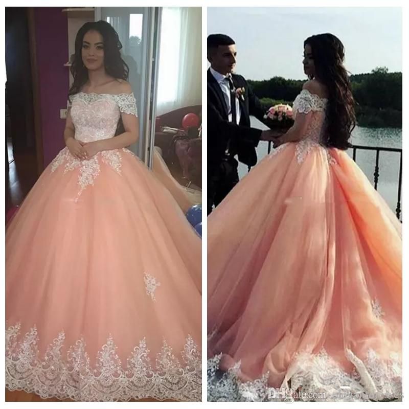 Coral Ball Gown Quinceanera Dresses Off ...
