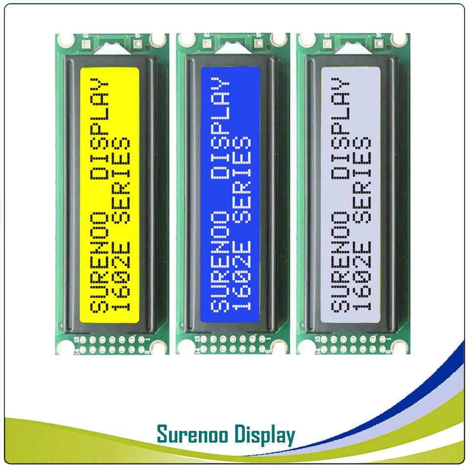 1602 paralelo Lcd Módulo Amarillo de retroiluminación 16x2