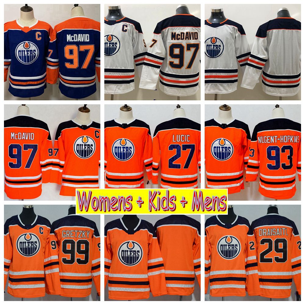 2021 2019 Ladies Edmonton Oilers Hockey Jerseys 99 Wayne Gretzky 97