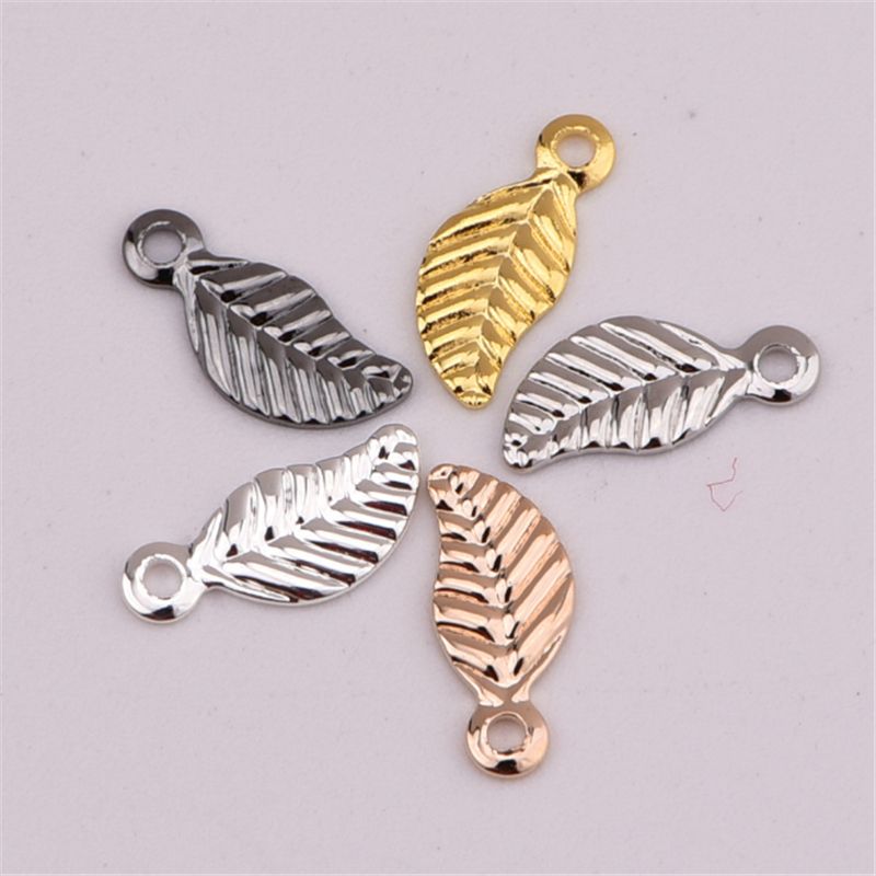 Newest Gold//Silver Stainless Steel Leaf Connectors DIY Charms for Jewelry Making