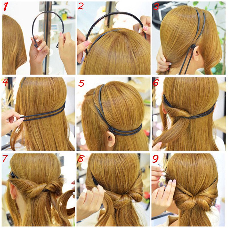 Fashion Woman Hair Accessories Magic Hair Curls Bun Double Hairbands Hoop Braid Black Plastic Headband Hair Bun Maker New Fashion Woman Hair Accessories Magic Hair Curls Bun Double Hairbands Hoop Braid Black Plastic Headband Hair Bun Maker New