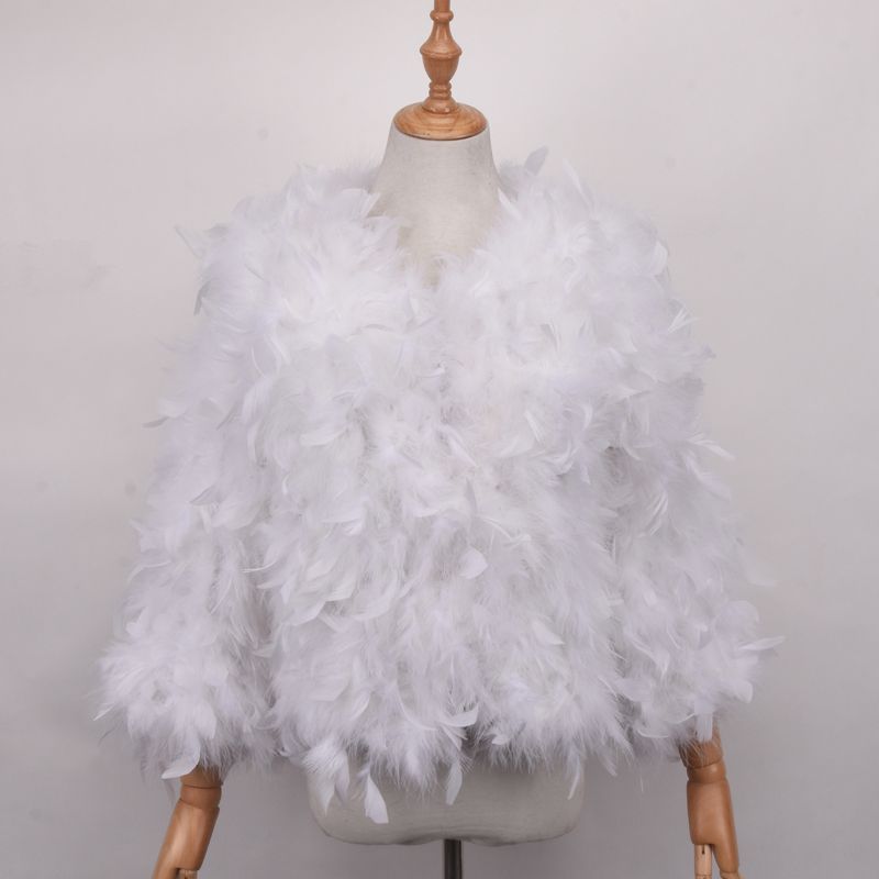New Real Avestruz Pluma Piel en la parte delantera y traje de tela posterior Chaleco Abrigo Chaqueta Chaleco