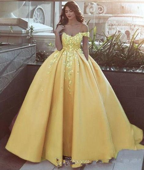 Yellow prom best sale dress with flowers