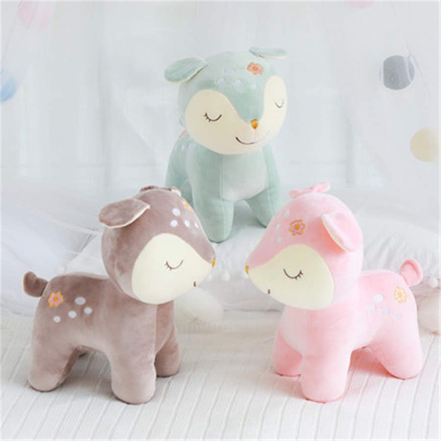 2021 Cute Deer Plush Toy Soft Plush Baby Doll Stuffed Animals Appease