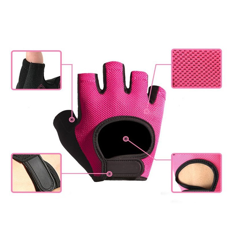 pink cycling gloves