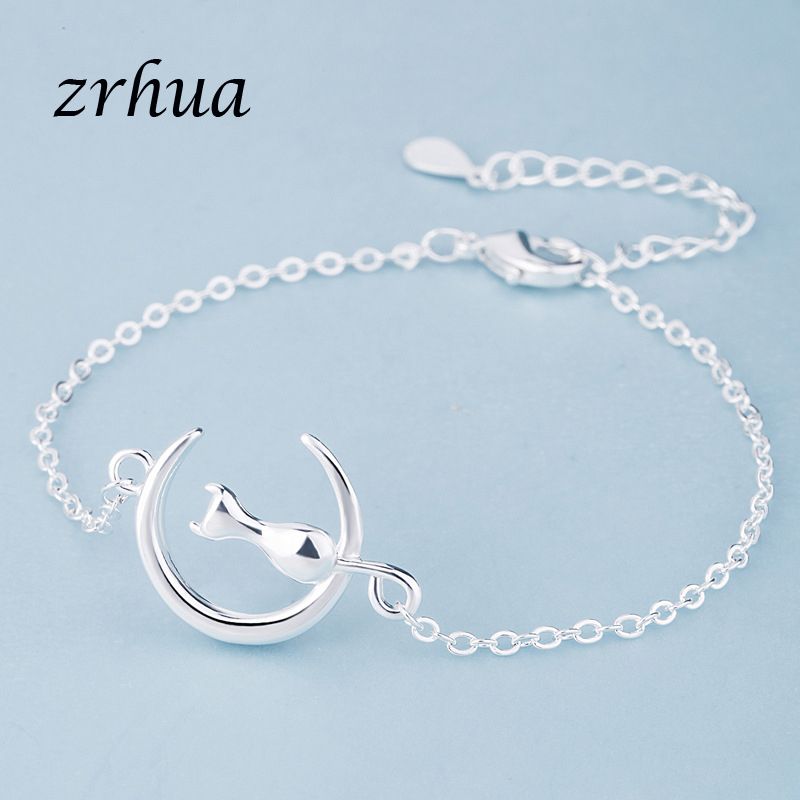 Beautiful Sterling silver 925 sterling Sterling Silver Enameled Crystal Cat w//Lobster Clasp Charm