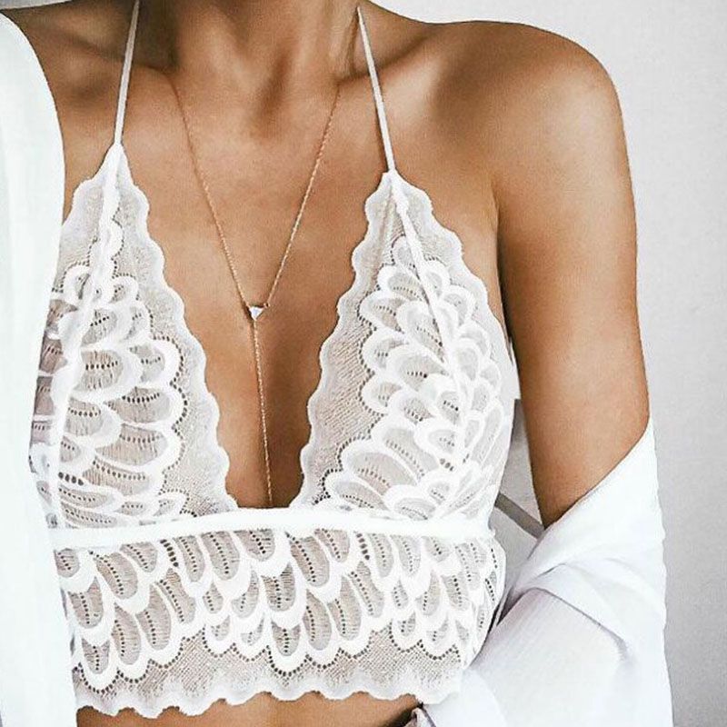 white lace bralette crop top