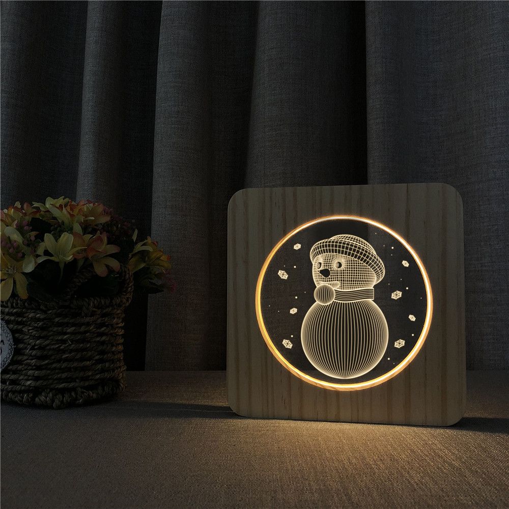 compre lampara de acrilico de madera acrilico grabado personalizado ninos decoracion 3d mesa de madera led lampara de ilusion de luz nocturna a 5 23