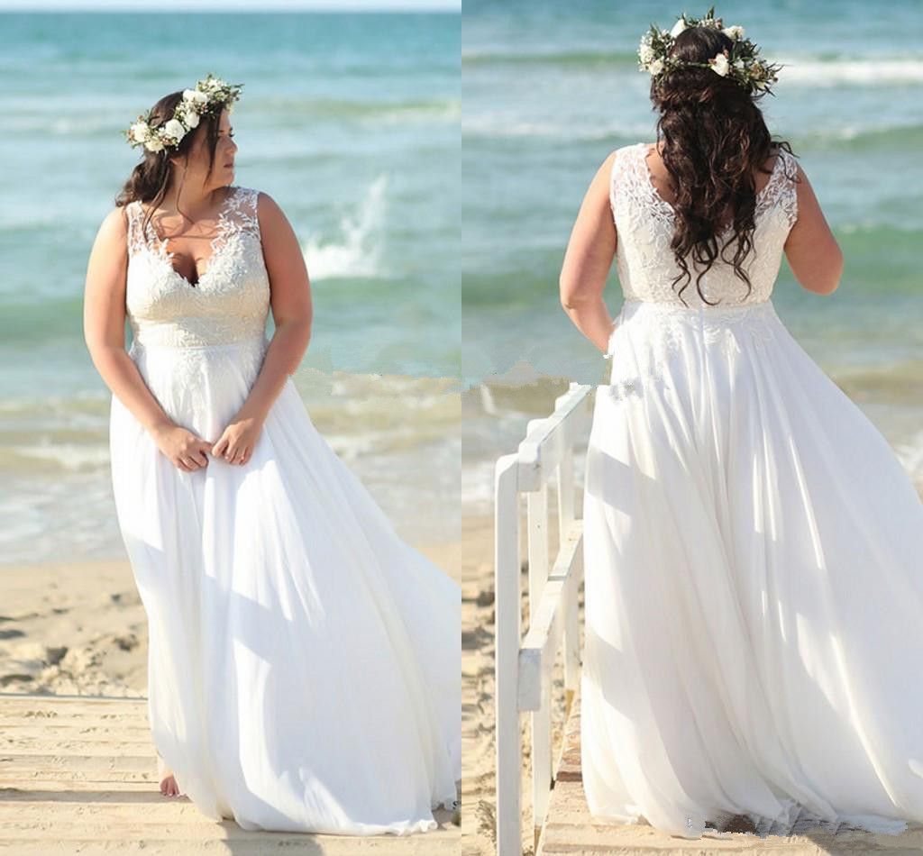 cheap beach wedding dresses plus size