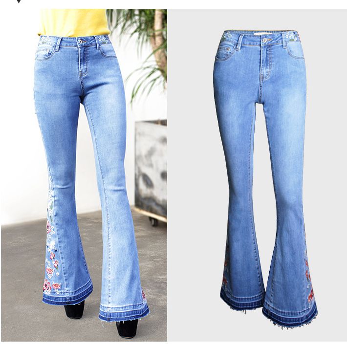 Compra Remiendo De La Mujer Pantalones De Campana Bordados Pantalones  Vaqueros Acampanados Cultivando Su Propia Moralidad Jeans Pirata S M L XL  XXL 3XL Barato | Entrega Rápida Y Calidad | Es.Dhgate