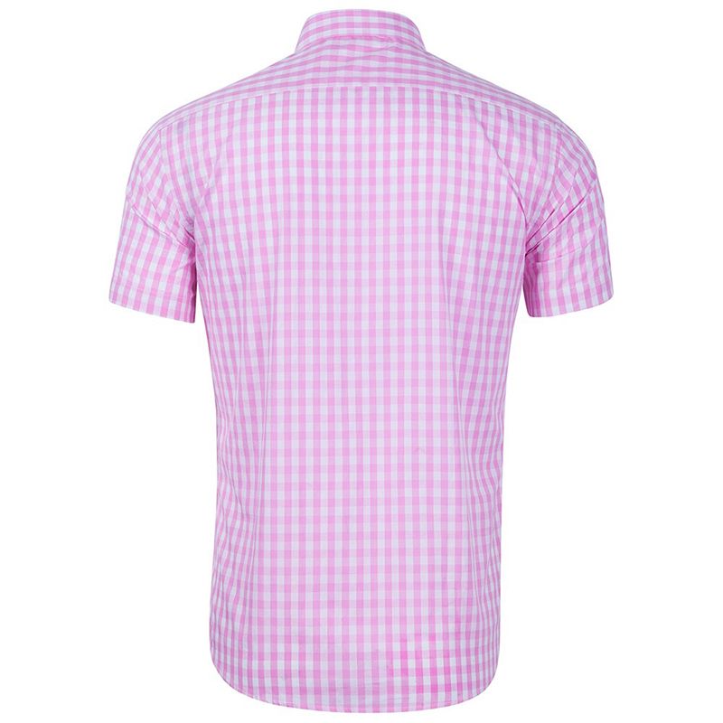 camisa cuadros rosa hombre
