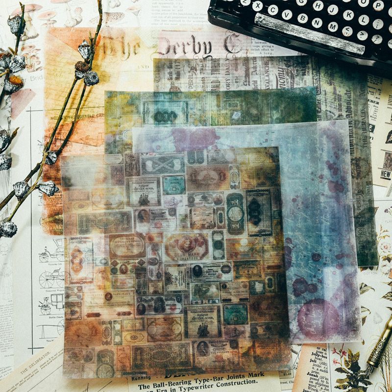 Vintage Pattern Vellum Paper For Scrap booking Happy Planner Card Making